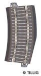 Tillig 83724 - Bettungsgleis gebogenes Pass-Stück links R353/15° (TT, H0m)